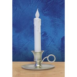 Celebrations Pewter No Scent Automatic timer Candle 8 in. H