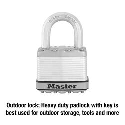 Master Lock 1-7/16 in. H X 13/16 in. W X 2 in. L Laminated Steel Dual Ball Bearing Locking Pad