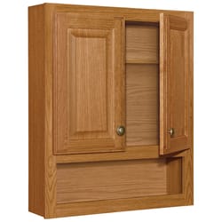 Bath Storage Cabinet Continental Cabinets 28 in. H X 23.25 in. W X 7.88 in. D Square Oak