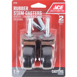 Ace 2 in. D Swivel Soft Rubber Caster 80 lb 2 pk