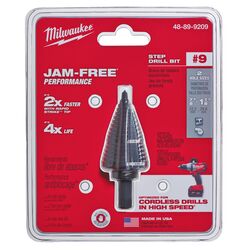 Milwaukee JAM-FREE 7/8 to 1-1/8 in. S X 6 in. L Black Oxide Step Drill Bit 1 pc
