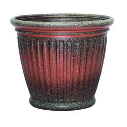 Suncast Capital 16 in. H X 18 in. W Resin Planter Two-Tone Brown and Red
