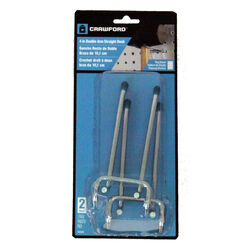 Crawford Zinc-Plated Silver Steel Heavy Duty Double Arm Pegboard Hook 5 lb. cap. 2 pk