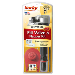 Korky QuietFILL Platinum Fill Valve And Flapper Kit Red For