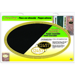 Hy-Ko Black/White Plastic Oval Address Plate (5) 4 or (3) 5 in.
