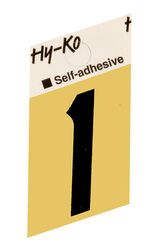 Hy-Ko 1-1/2 in. Black Aluminum Self-Adhesive Number 1 1 pc