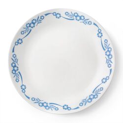 Corelle Livingware Blue/White Glass Cornflower Dinner Plate 10-1/4 in. D 1 pk