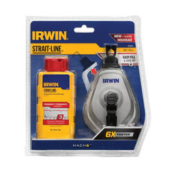 Irwin Strait-Line Red Braided Chalk and Reel Set 100 ft. Red