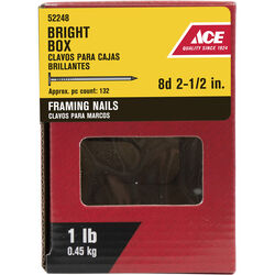 Ace 8D 2-1/2 in. Framing Bright Steel Nail Flat 1 lb