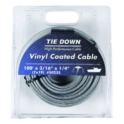 Tie Down Engineering Vinyl Coated Galvanized Steel 3/16 in. D X 100 ft. L Aircraft Cable