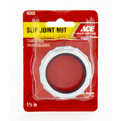 Ace 1-1/2 in. D Chrome Rubber Slip Joint Nut and Washer 1 pk