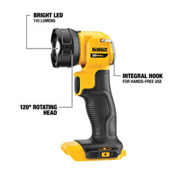 DeWalt Max Lithium Ion 110 lm Black/Yellow LED Work Light Flashlight