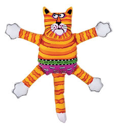 Fat Cat Multicolored Assorted Styles Nylon Squeak Dog Toy Small 1