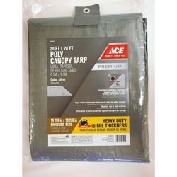 Ace 20 ft. W X 20 ft. L Heavy Duty Polyethylene Canopy Tarp Silver