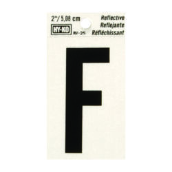 Hy-Ko 2 in. Reflective Black Vinyl Self-Adhesive Letter F 1 pc