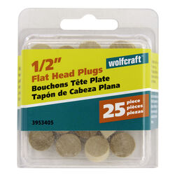 Wolfcraft Flat Birch Head Plug 1/2 in. D X 1/4 in. L 1 pk Natural