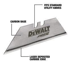 DeWalt Carbide Edge Steel Heavy Duty Replacement Blade 2-1/2 in. L 50 pc