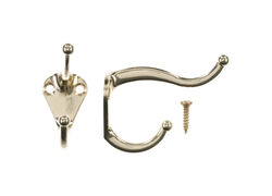 Ace 3 in. L Bright Brass Gold Brass Small Coat and Hat Hook 2 pk