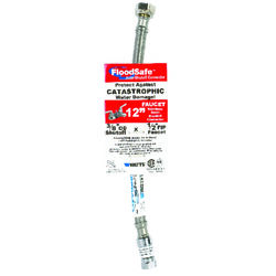 SureDry B&K 1/2 in. FIP T X 3/8 in. D OD 12 in. Stainless Steel Faucet Supply Line