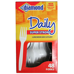 Diamond White Plastic Forks 48 pk