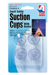 Adams 1.38 in. W X 0.68 in. L Clear Plastic Suction Cup with Hooks