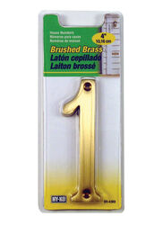 Hy-Ko 4 in. Gold Brass Nail-On Number 1 1 pc