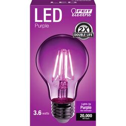 Feit Electric acre Filament A19 E26 (Medium) LED Bulb Purple 30 Watt Equivalence 1 pk