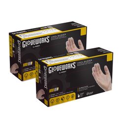 Gloveworks Vinyl Disposable Gloves X-Large Clear Powder Free 100 pk