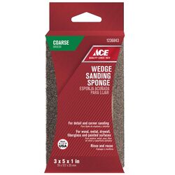 Ace 5 in. L X 3 in. W X 1 in. T 60 Grit Coarse Wedge Sanding Sponge