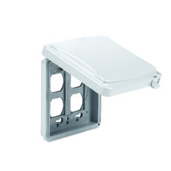 TayMac Rectangle Plastic 2 gang Receptacle Box Cover For Protection from Weather