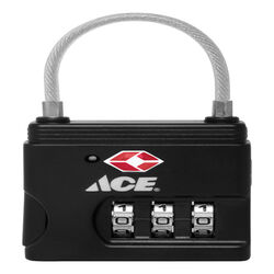 Ace 1-9/16 in. H X 1-7/16 in. W X 1/2 inch in. L Die-Cast Zinc 3-Dial Combination Luggage Lock