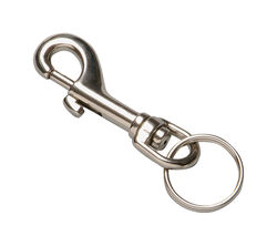 Hy-Ko 2GO 1 in. D Steel Silver Bolt Snap with Split Ring Key Ring