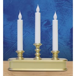 Celebrations Brushed Gold No Scent Auto Sensor Candle 10 in. H