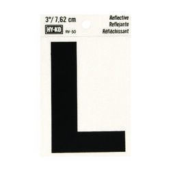 Hy-Ko 3 in. Reflective Black Vinyl Self-Adhesive Letter L 1 pc