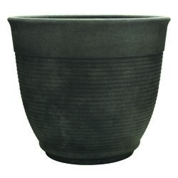 Southern Patio 12.6 in. H X 14.6 in. D Resin Multi-Ring Planter Gray