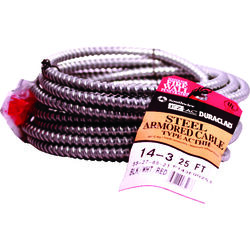 Southwire 25 ft. 14/3 Solid Steel Armored AC Cable