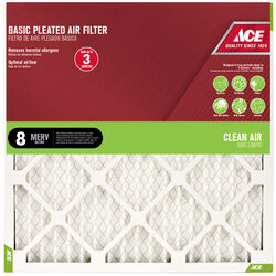 Ace 18 in. W X 25 in. H X 1 in. D Cotton 8 MERV Pleated Air Filter