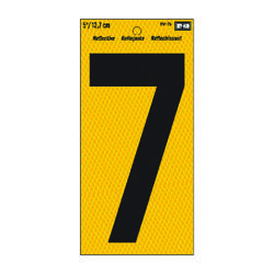 Hy-Ko 5 in. Reflective Black Vinyl Self-Adhesive Number 7 1 pc