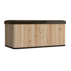 Suncast Hybrid 55 in. W X 28 in. D Brown Wood Deck Box 120 gal