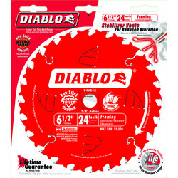Diablo 6-1/2 D X 5/8 in. S Carbide Tip Titanium Framing Blade 24 teeth 1 pc