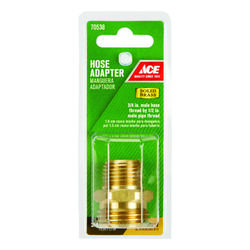 Ace 3/4 in. MHT x 1/2 in. MPT Brass Threaded Double Male Hose Adapter
