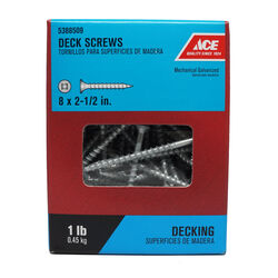 Ace No. 8 S X 2-1/2 in. L Square Bugle Head Deck Screws 1 lb 112 pk