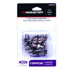 Monster Cable Just Hook It Up F-Connector F Coax Adapter 10 pk