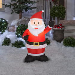 Gemmy LED White 42.13 in. Inflatable Waving Santa
