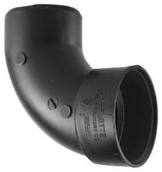 Charlotte Pipe 1-1/2 in. Hub T X 1-1/2 in. D Spigot ABS 90 Degree Elbow