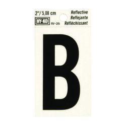 Hy-Ko 2 in. Reflective Black Vinyl Self-Adhesive Letter B 1 pc