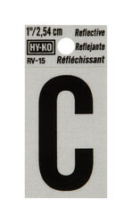 Hy-Ko 1 in. Reflective Black Vinyl Self-Adhesive Letter C 1 pc