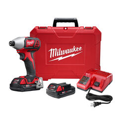 Milwaukee M18 18 V 1.5 amps 1/4 in. Cordless Brushed Impact Driver Kit (Battery & Charger)