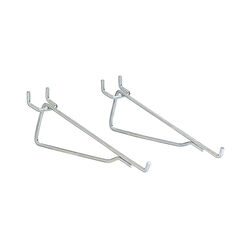 Crawford Zinc Plated Silver Steel 8 in. Shelf Bracket Peg Hooks 2 pk