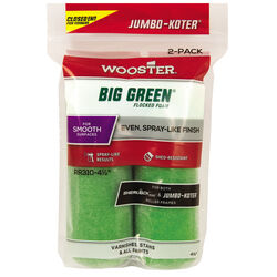 Wooster Big Green Flocked Foam 4-1/2 in. W X 3/8 in. S Trim Paint Roller Cover 2 pk